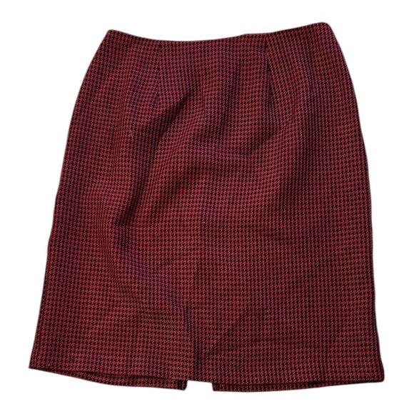 dressbarn Dresses & Skirts - Dressbarn Red Houndstooth Pencil Skirt 10